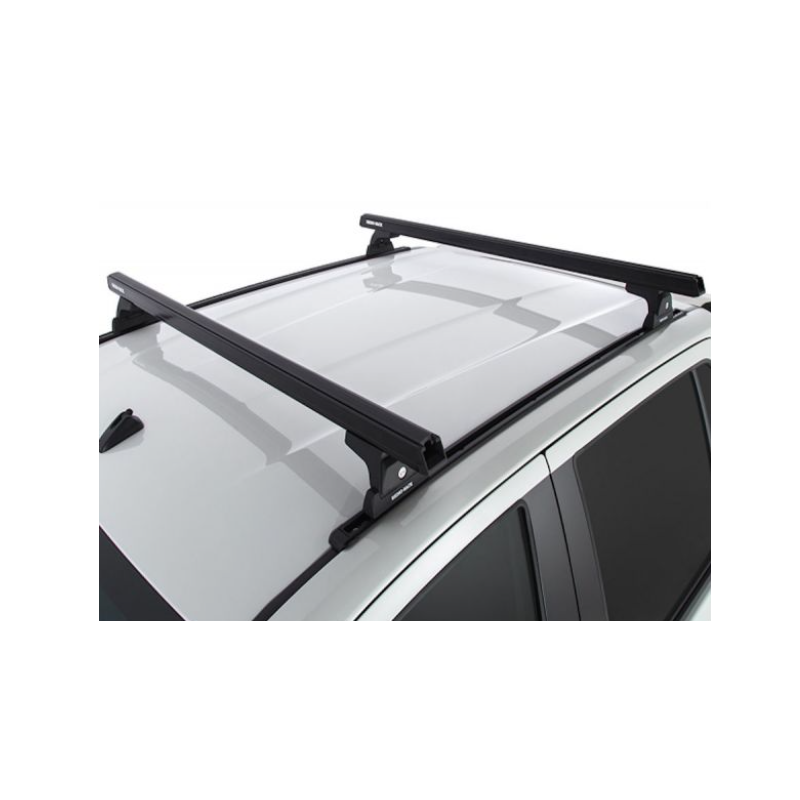 Deux barres de toit Rhino-Rack Heavy Duty montées sur la cabine d’un Toyota Hilux